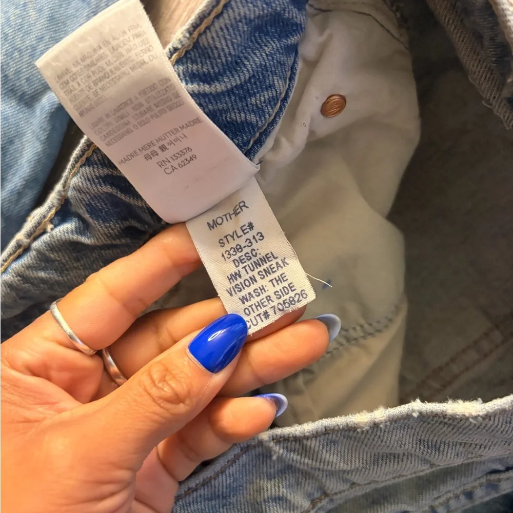 MOTHER Light Blue Straight Leg Jeans - Picture 6 of 11